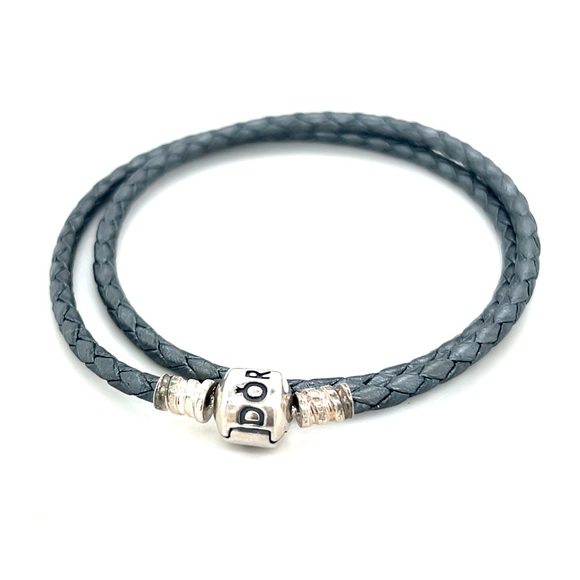 Pandora Gray Double Wrap Corded Bracelet - Picture 1 of 3